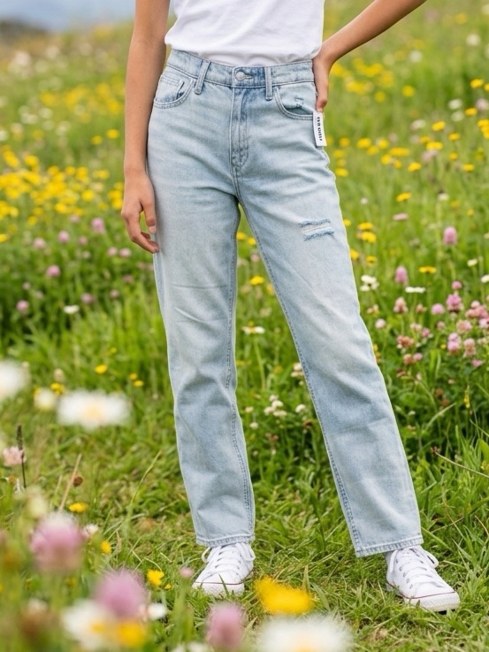 NWT Old Navy Girls High Rise Slouchy Straight Denim Jeans - Size 18